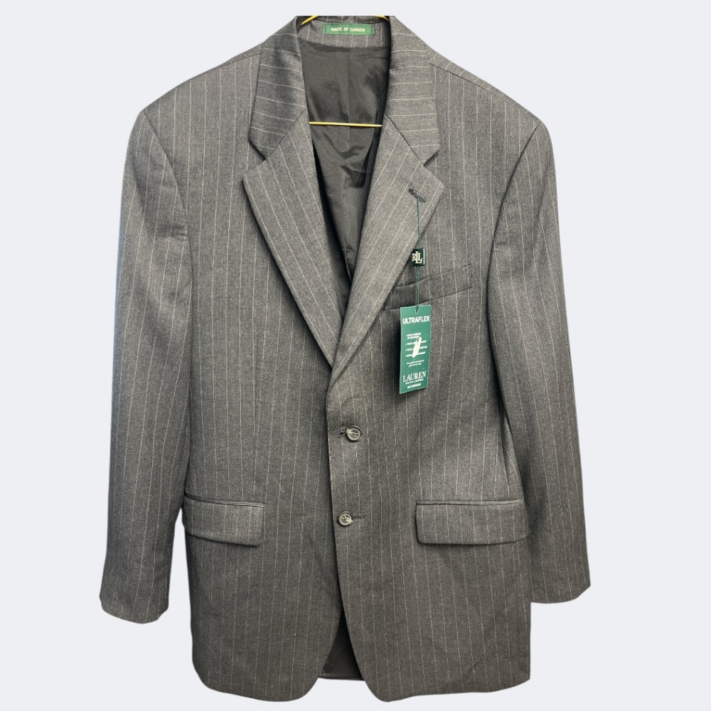 Lauren‎ Ralph Lauren Blazer Men 44S Pinstripe Wool Ultraflex Stretch Suit Jacket
